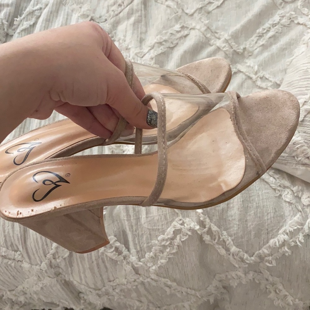 Clear/nude sandals